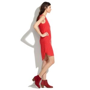 Scarborough red silk Madewell dess S